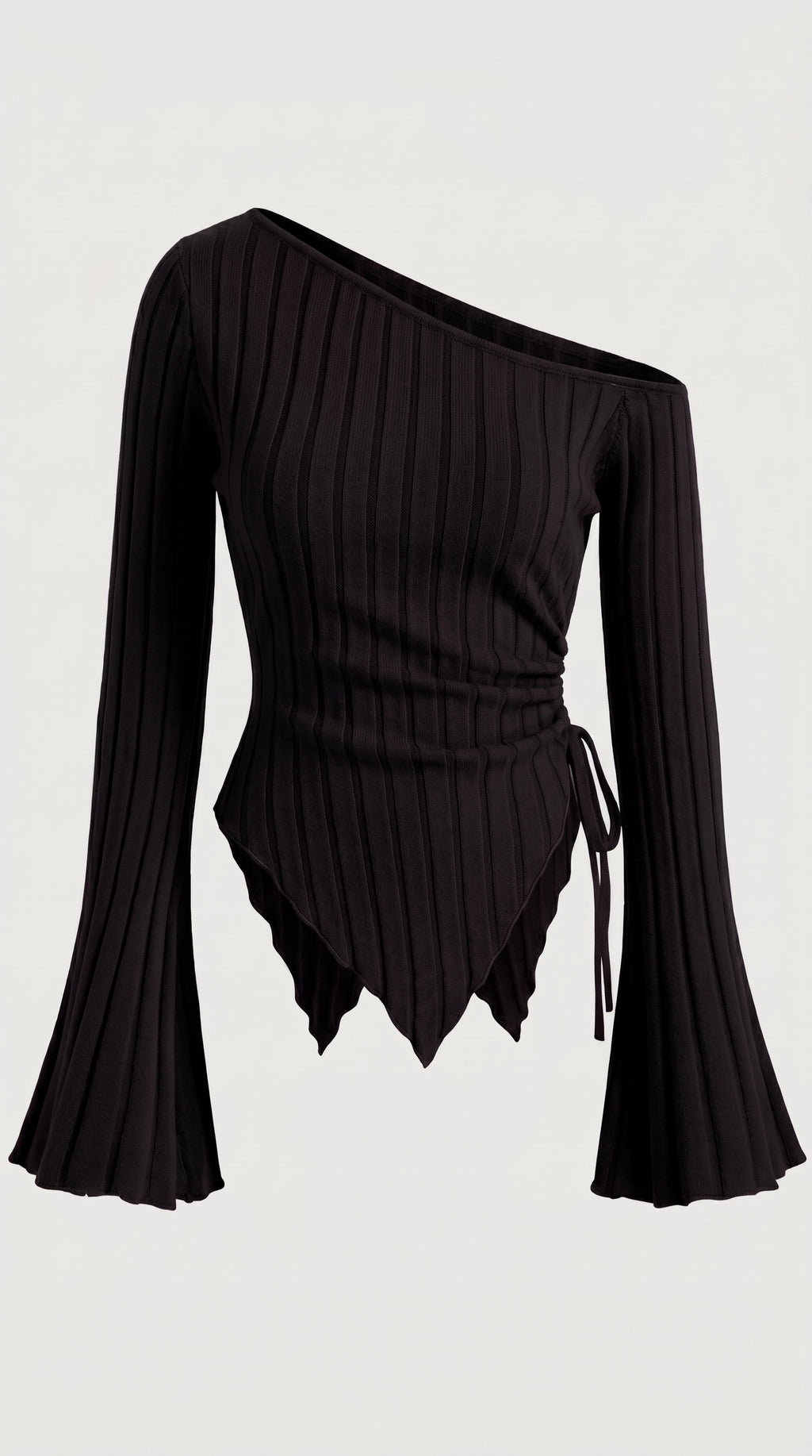 Women's Off-Shoulder Bell Sleeve Knit Top