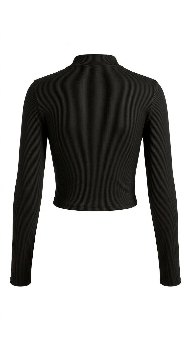Womens Slim Fit V-Neck Long Sleeve Top