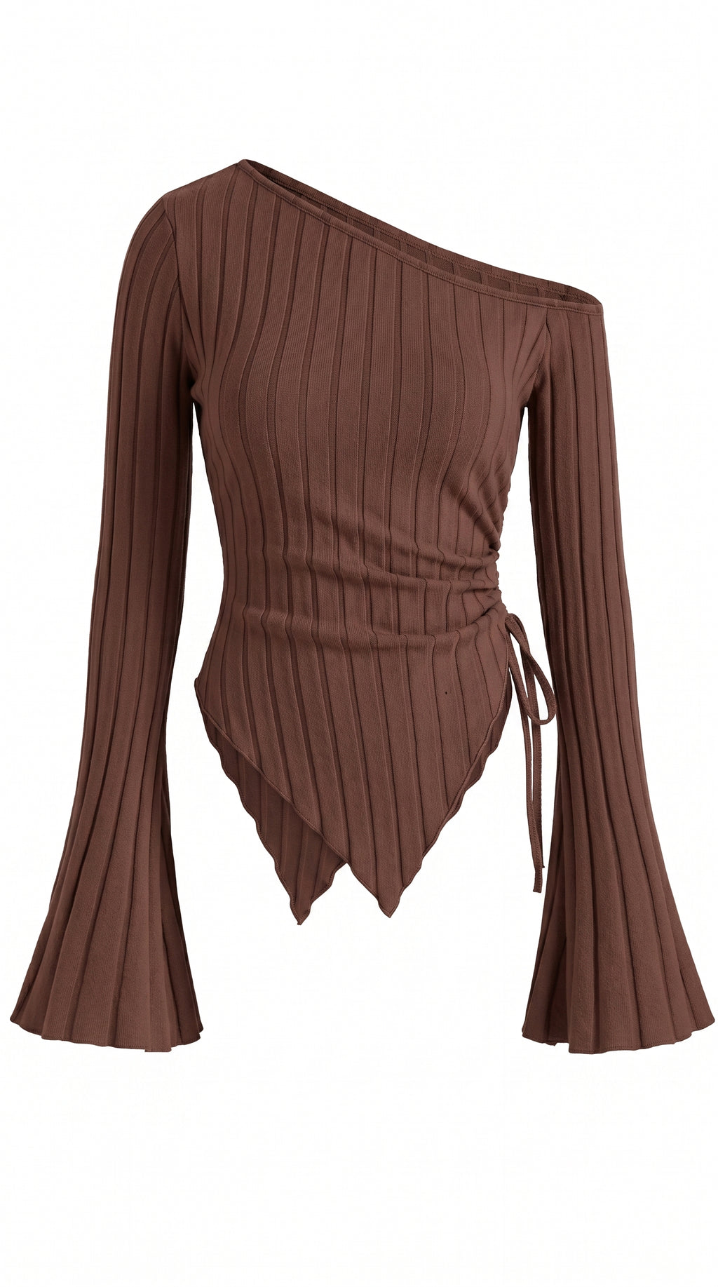 Women's Off-Shoulder Bell Sleeve Knit Top