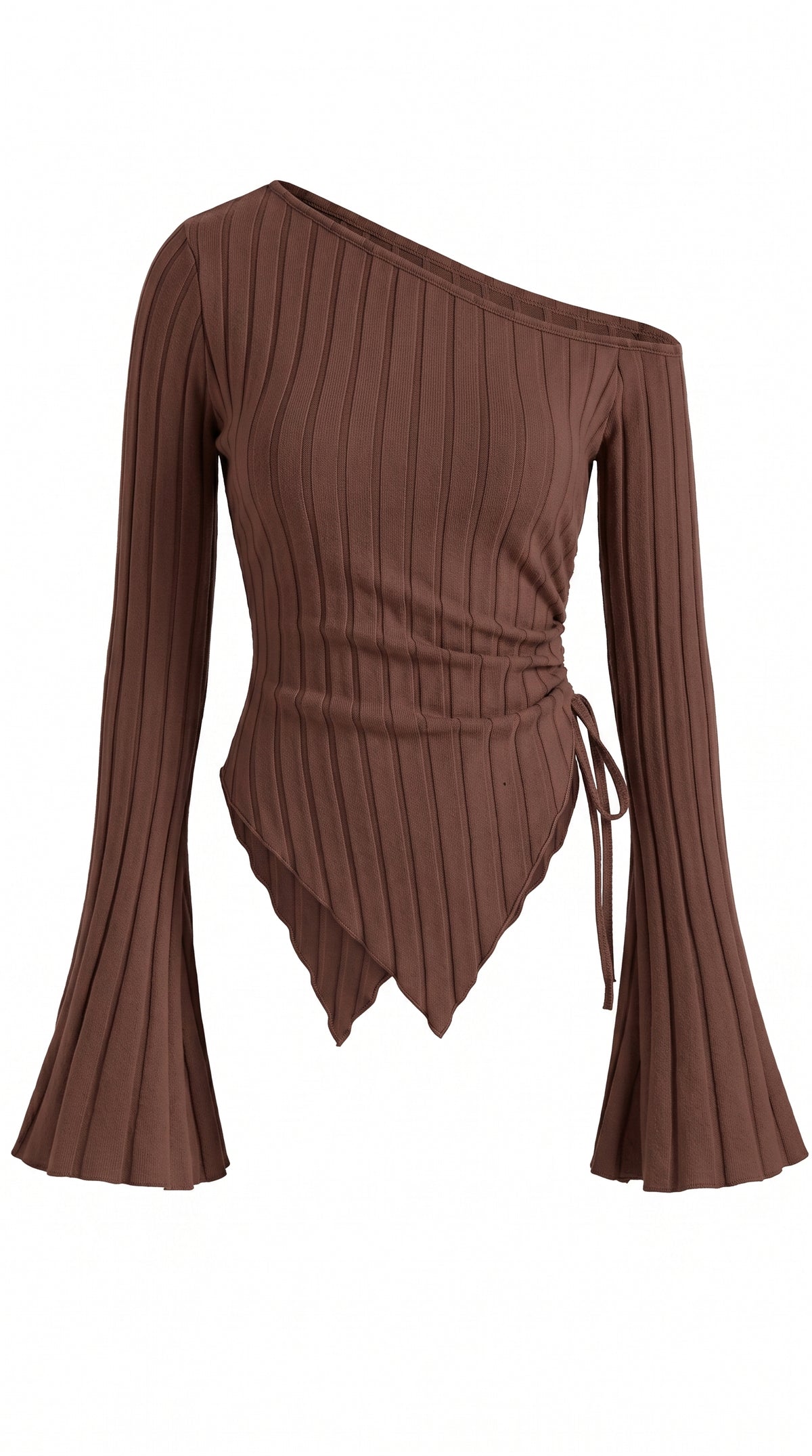 Women's Off-Shoulder Bell Sleeve Knit Top