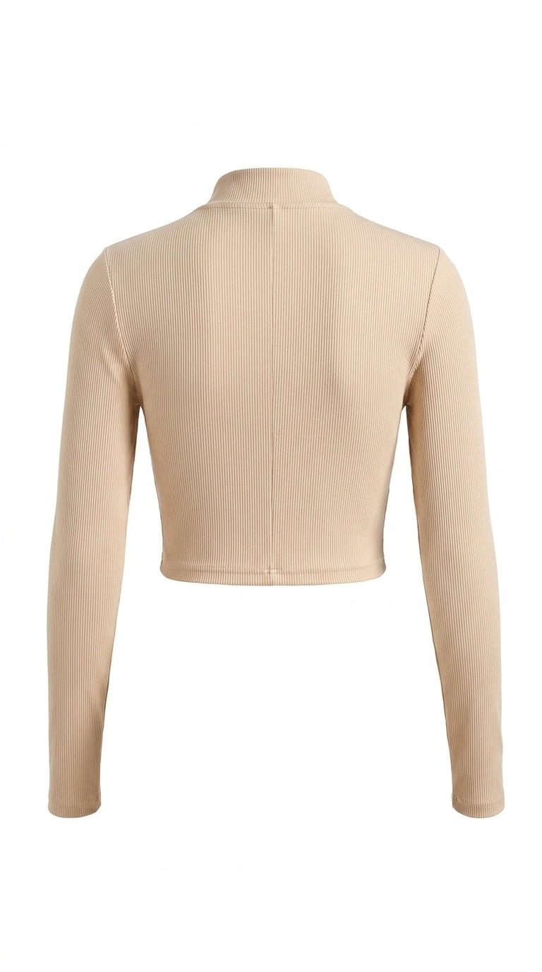 Womens Slim Fit V-Neck Long Sleeve Top