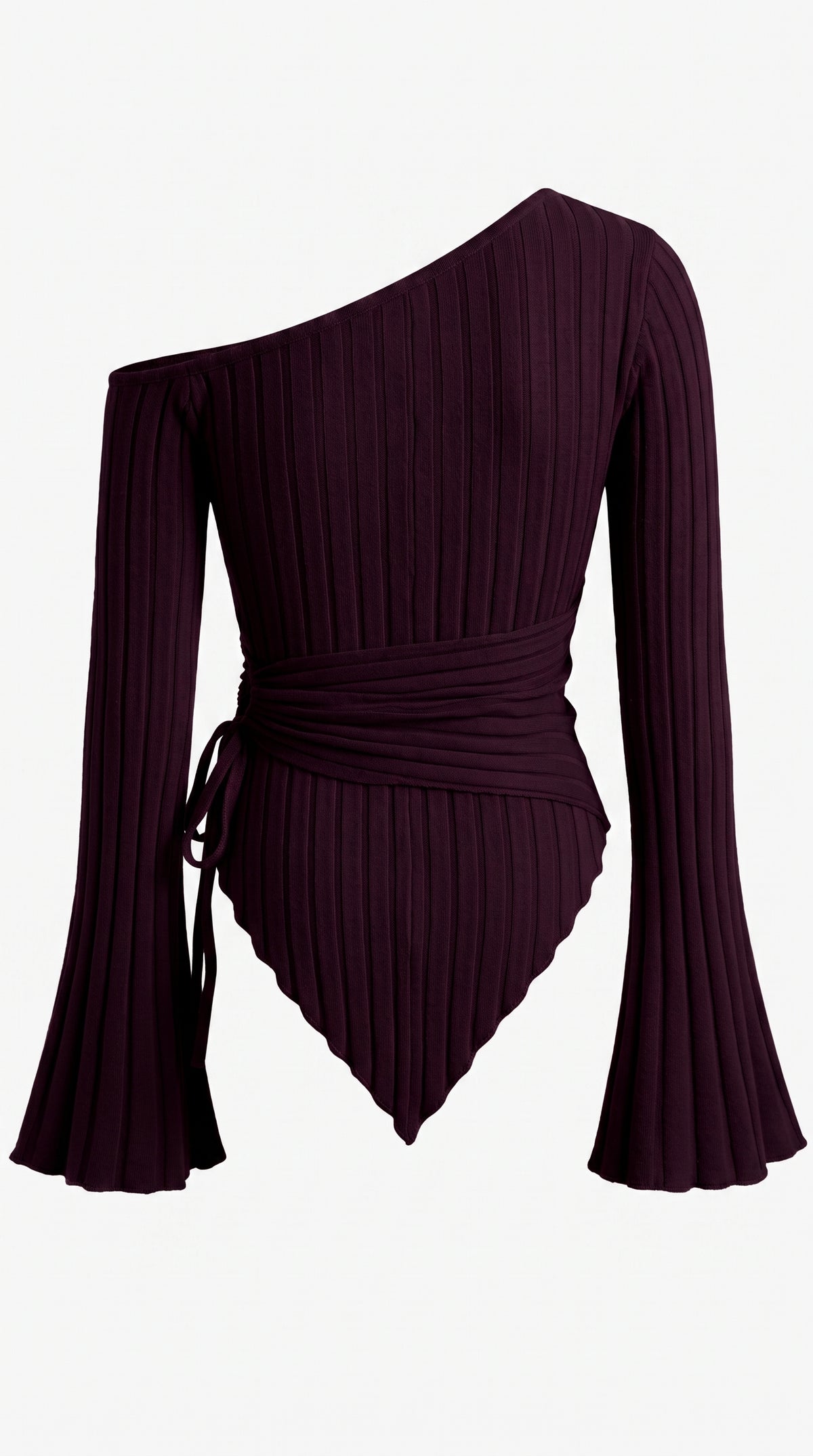 Women's Off-Shoulder Bell Sleeve Knit Top