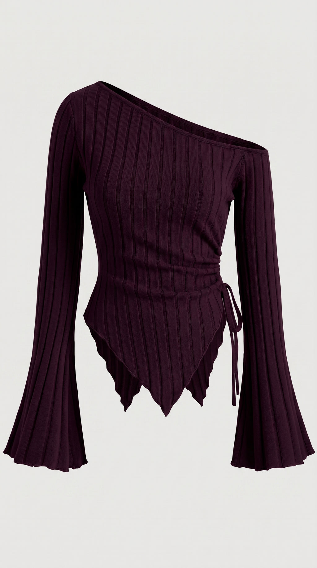 Women's Off-Shoulder Bell Sleeve Knit Top