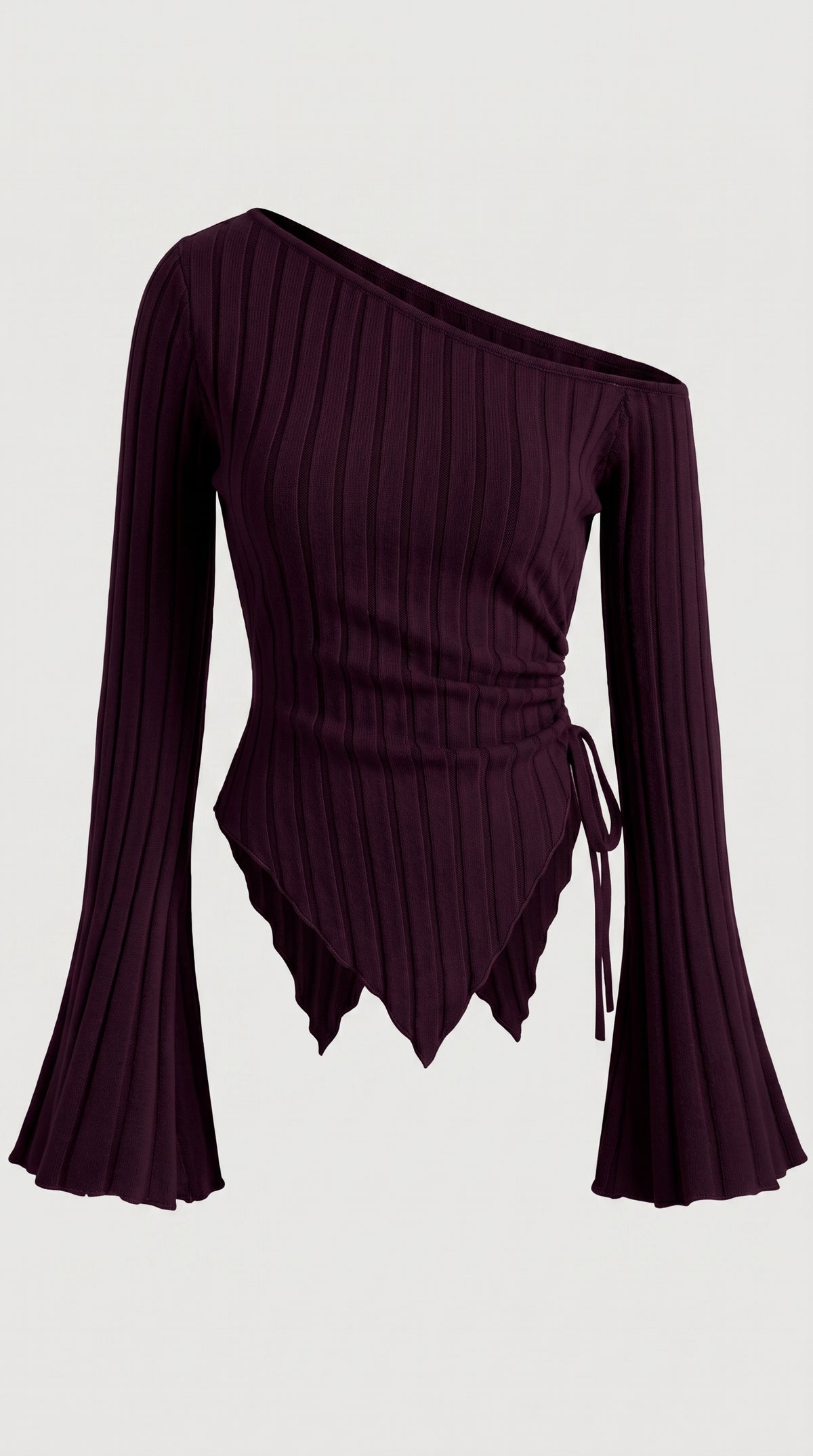 Women's Off-Shoulder Bell Sleeve Knit Top