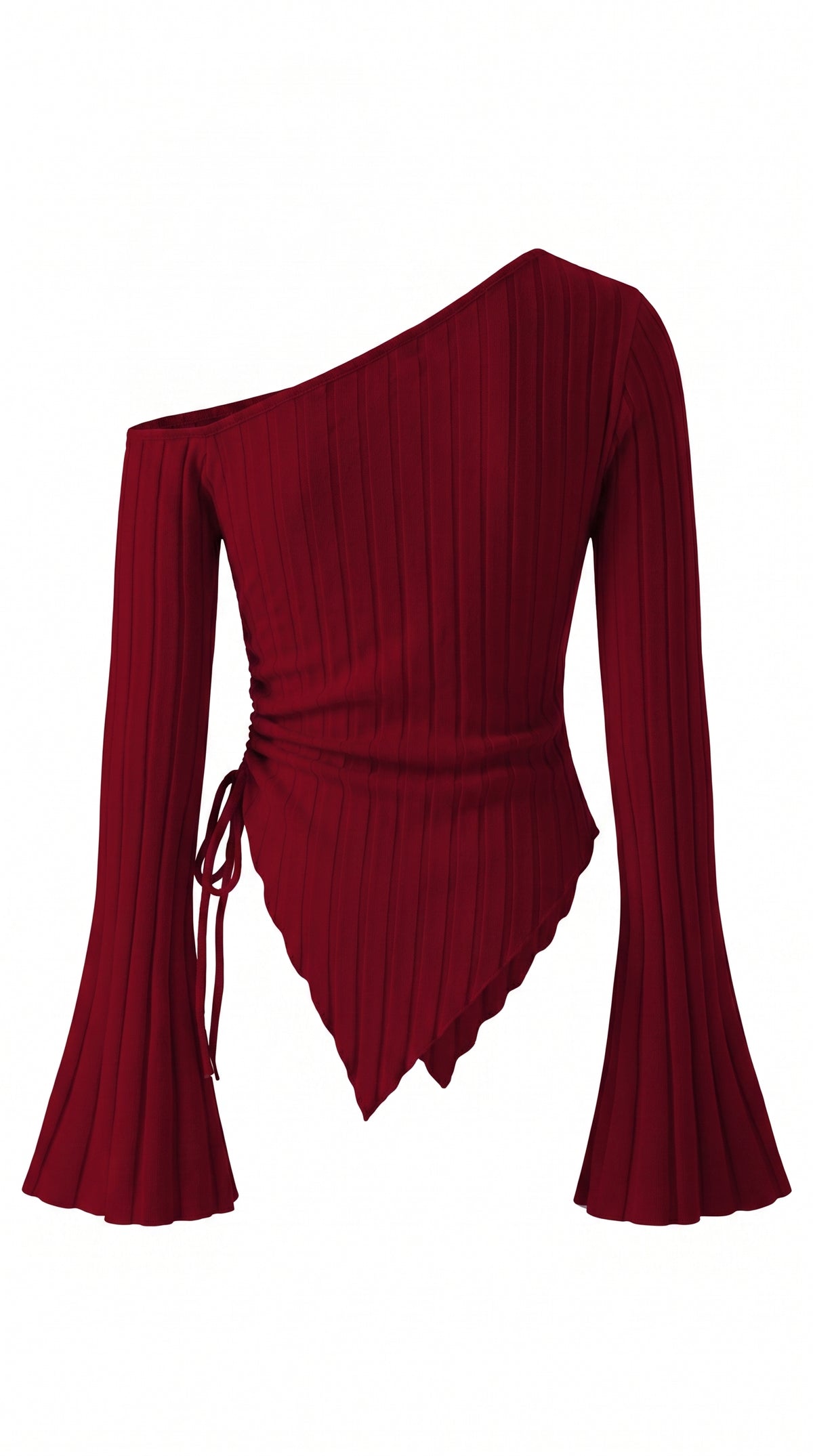 Women's Off-Shoulder Bell Sleeve Knit Top
