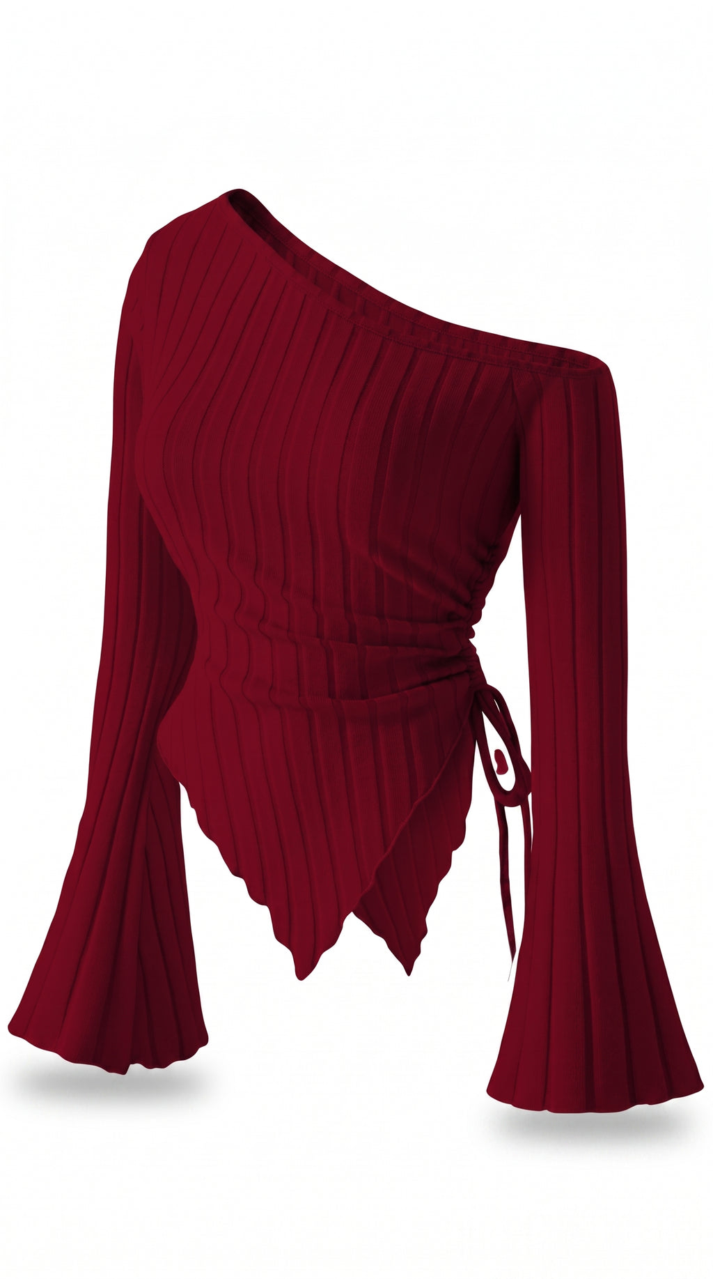 Women's Off-Shoulder Bell Sleeve Knit Top
