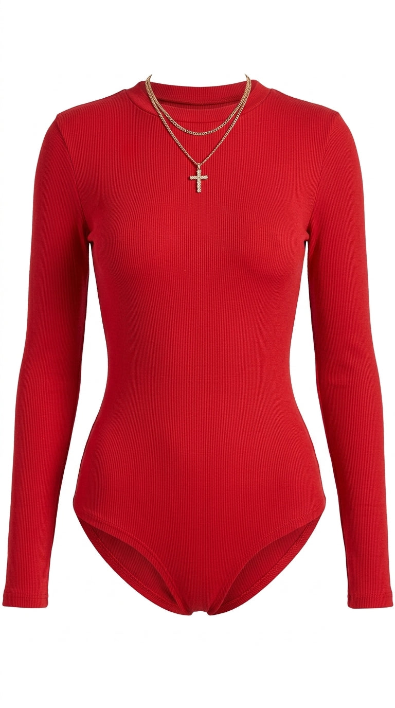 Long Sleeve Round Neck Turtleneck Womens T-shirt