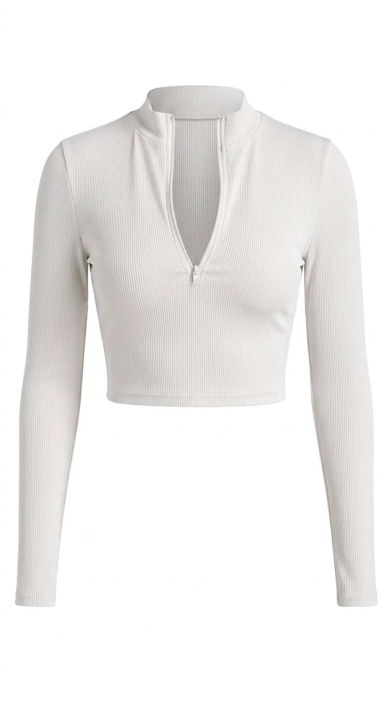 Womens Slim Fit V-Neck Long Sleeve Top