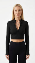 Womens Slim Fit V-Neck Long Sleeve Top