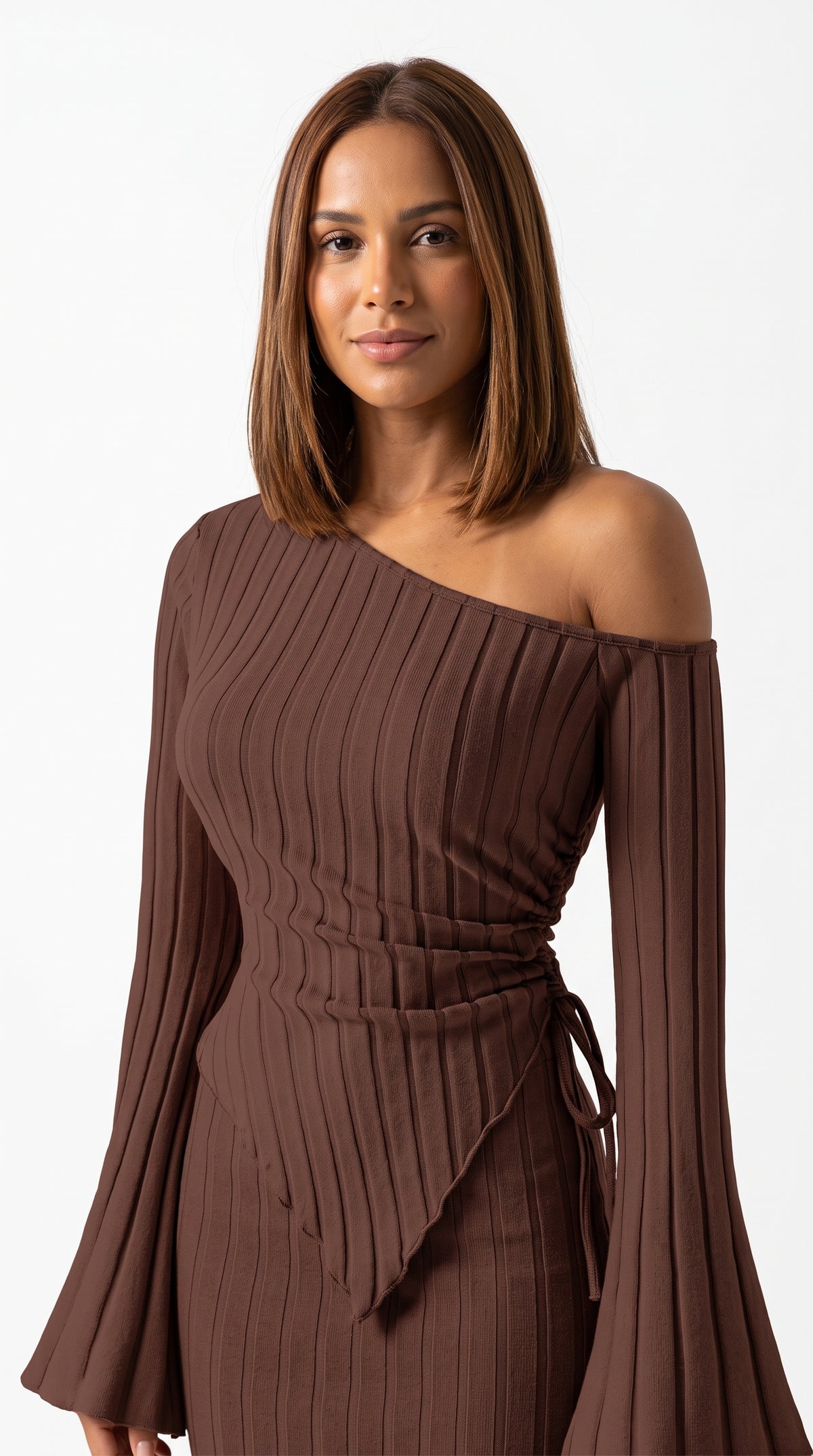 Women's Off-Shoulder Bell Sleeve Knit Top