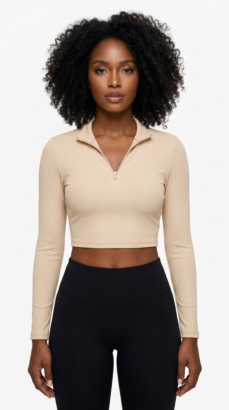Womens Slim Fit V-Neck Long Sleeve Top